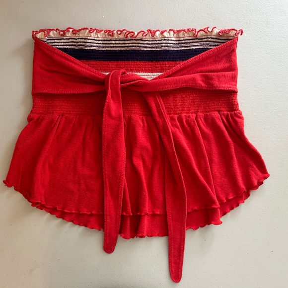 Free People Striped Ruffle Edge Hem Tube Top - Picture 4 of 5